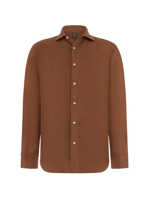 Boggi Milano regular fit linen shirt Brown BO26P020309