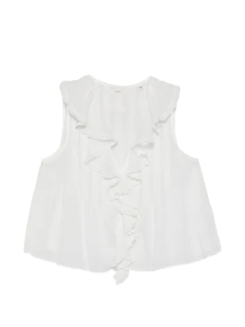 DÔEN Hilda ruffle-trimmed top White 2011794