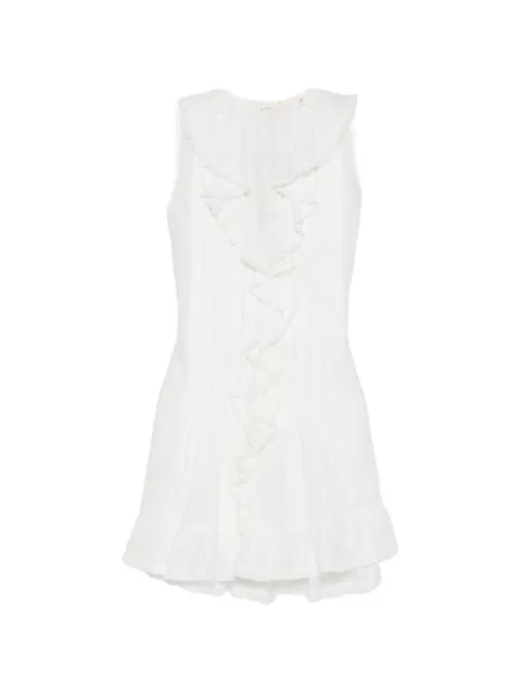 DÔEN Henrietta ruffled sleeveless midi dress White 21620164