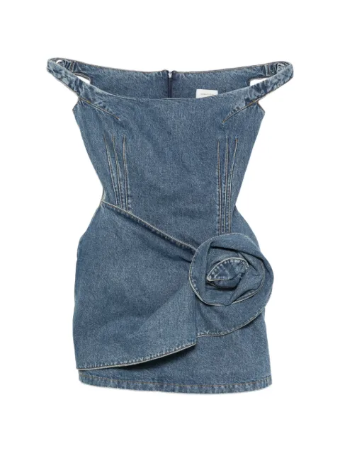Magda Butrym floral-detail off-the-shoulder mini dress Blue 204726