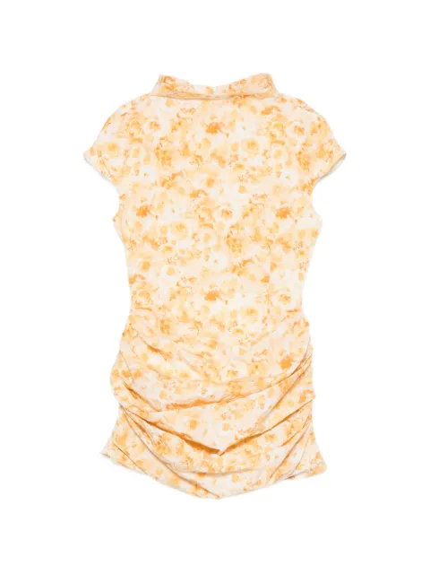 Magda Butrym floral-print ruched mini dress Yellow 315726