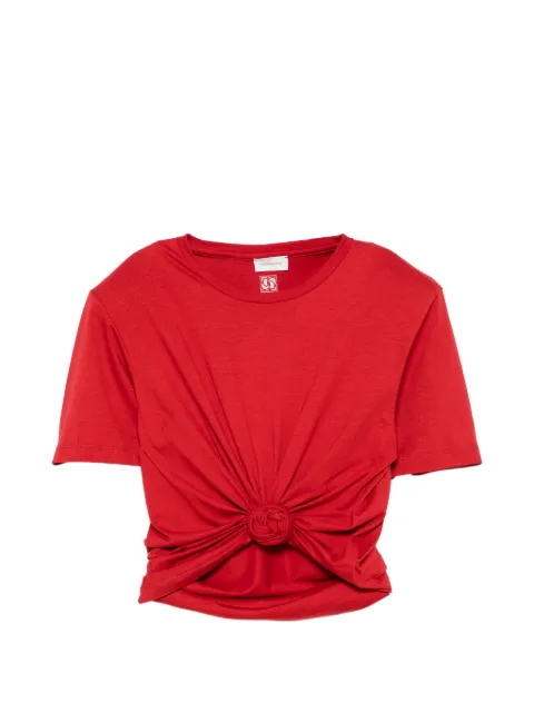 Magda Butrym rosette-detail cropped T-shirt Red 313726