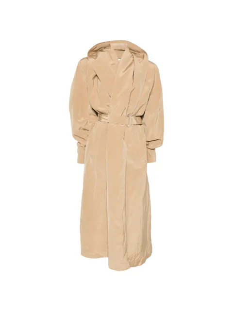 Magda Butrym belted hooded coat Neutrals 156726
