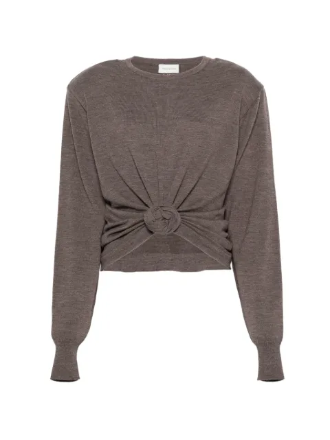 Magda Butrym knot-detail structured-shoulder sweater Brown 348726