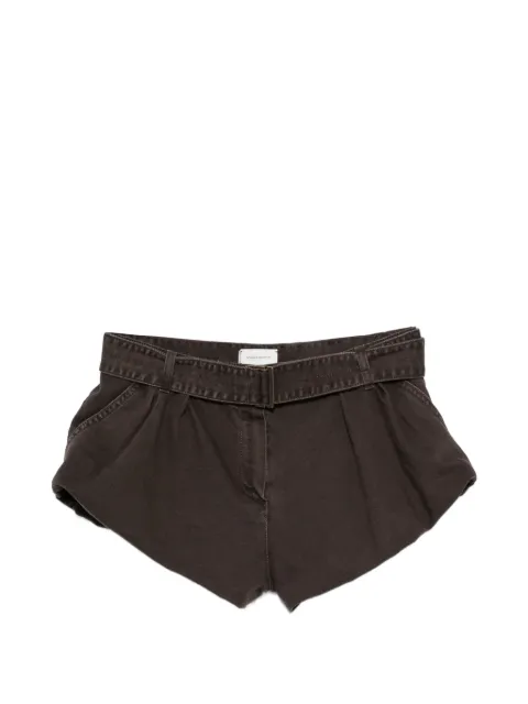 Magda Butrym belted pleated shorts Brown 209726