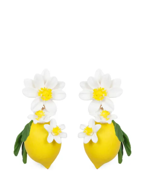 Jennifer Behr Limoncello floral-detail earrings Yellow 119RC5