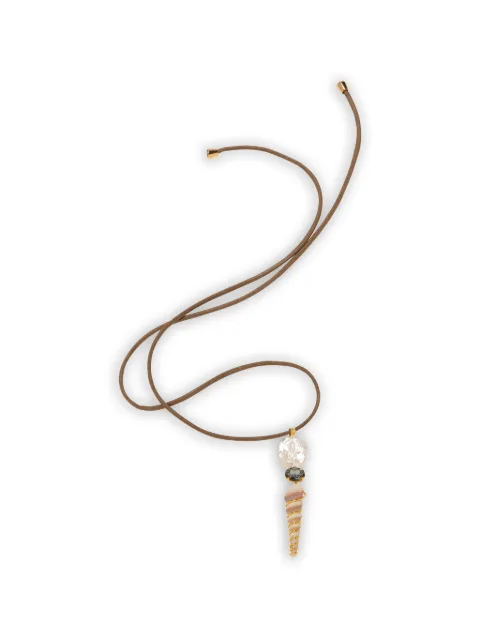 Jennifer Behr Finley shell-pendant necklace Gold 12PD19