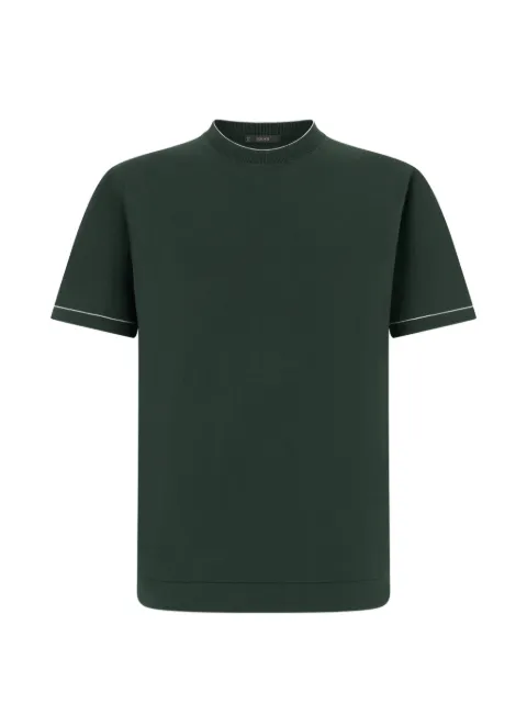 Boggi Milano contrast-detail crepe-knit T-shirt Green BO26P032406