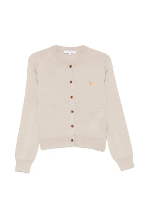 Maison Kitsuné buttoned Fox-patch cardigan Neutrals PW00505KT1181