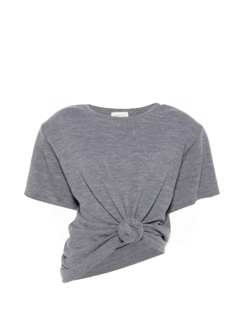 Magda Butrym knotted cropped T-shirt Grey 349726