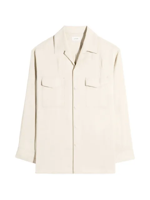 LEMAIRE convertible collar shirt in dry silk Neutrals SH1233LF1308