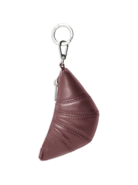 LEMAIRE mini Croissant zipped leather keyring Red SL0082LL095
