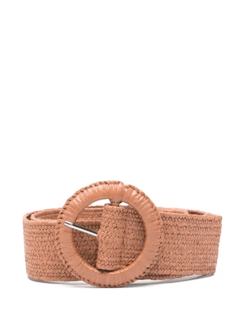 Becksöndergaard Zia woven round-buckle belt Neutrals WIDEZIA
