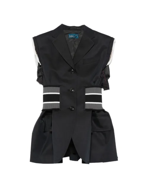 Kolor frayed-edge ribbed-waist gilet Blue 26SCLJ03102