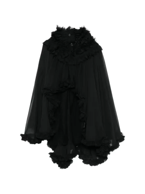 Noir Kei Ninomiya ruffled asymmetric cape Black 3QJ00905112