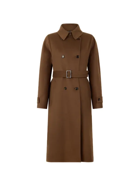 Moorer belted long-sleeve coat Brown GELICACWL