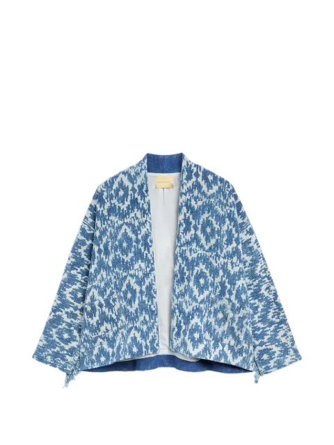 MOMONÌ Ara printed tassel-detail jacket Blue 261MMOJA01026134MO