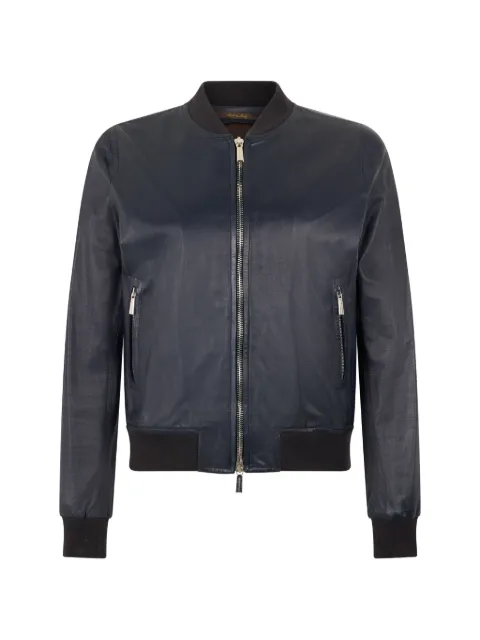 Moorer leather bomber jacket Blue LINPJ