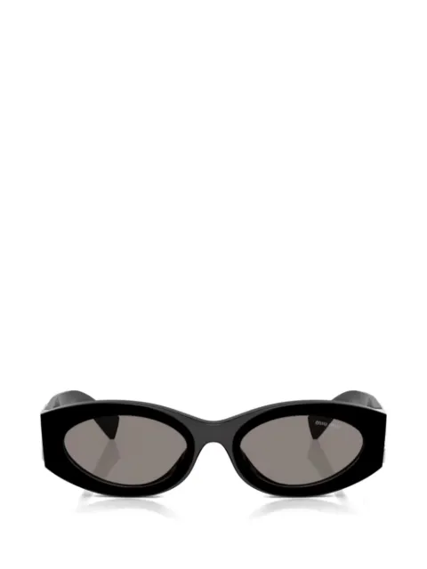 Miu Miu Eyewear logo oval-frame sunglasses Black MU11WS