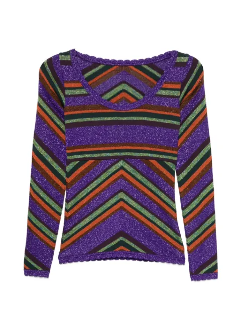 Dolce & Gabbana Pre-Owned 2000s chevron-intarsia sweater Purple DG280AVQ