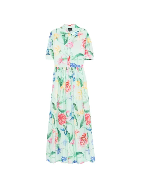 LAVI COUTURE floral-print pleated maxi dress Green BS7WD0211012