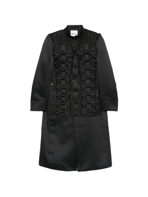 Noir Kei Ninomiya sequin-embellished bow-detail coat Black 3QC00305112
