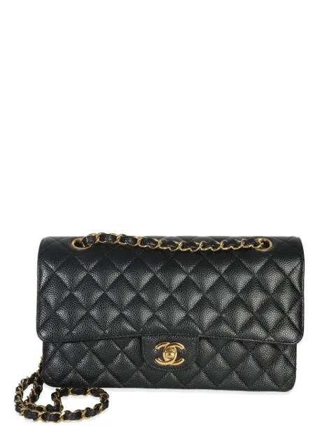 CHANEL Pre-Owned 2021-2025 medium Classic Double Flap quilted caviar shoulder bag Black 151512