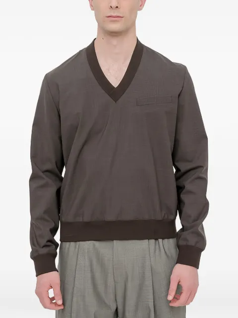 MM6 Maison Margiela v-neck long-sleeve t-shirt Brown SH2NH0017M35733