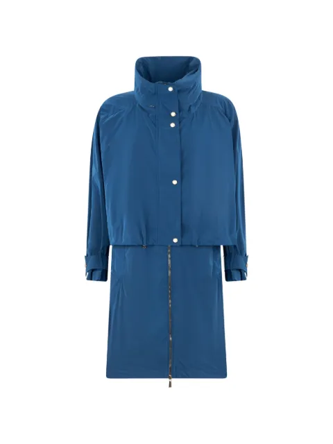 Moorer high-neck layered coat Blue KATHIOS