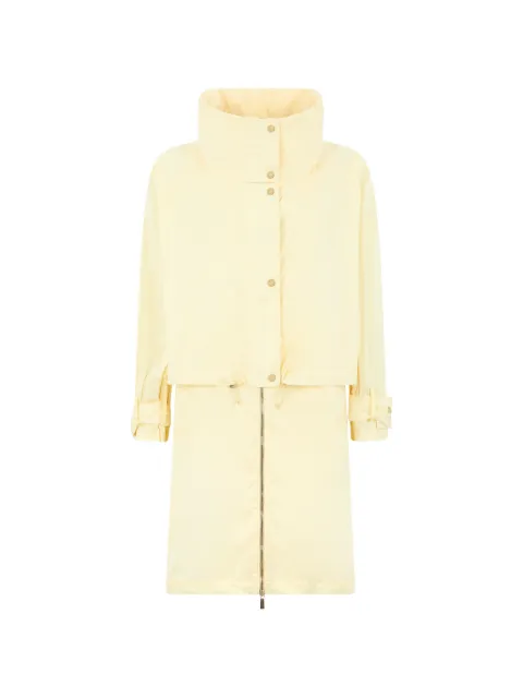 Moorer high-collar zip-up coat Yellow KATHIOS