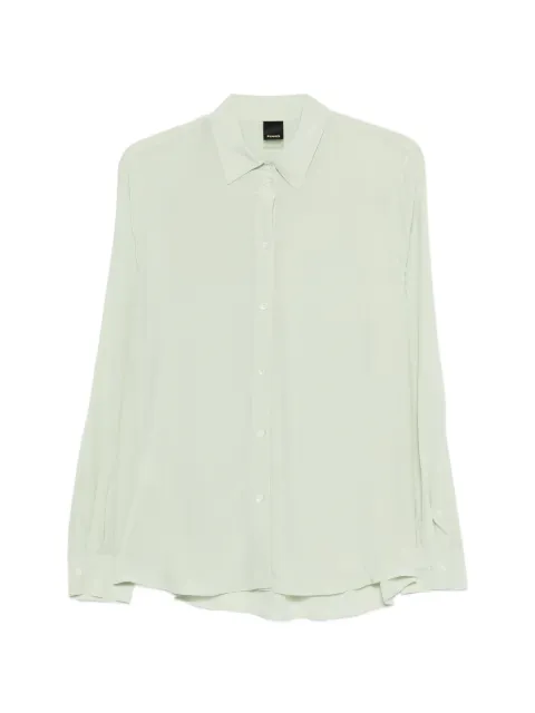 PINKO sand-wash silk shirt Green 105593A2T7