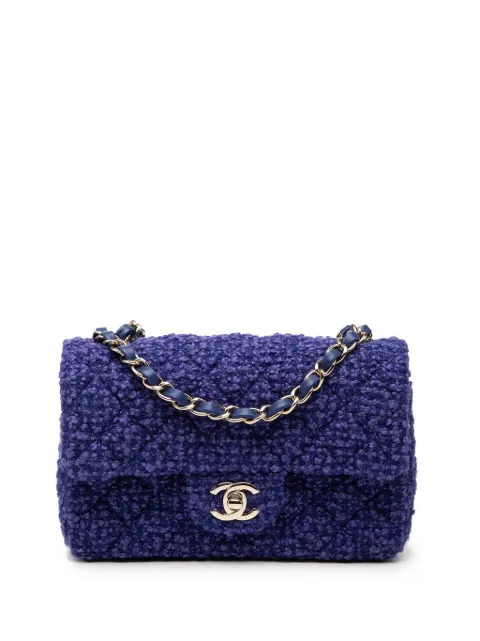 CHANEL Pre-Owned 2021-2025 Mini Rectangular Classic Tweed Single Flap crossbody bag Blue 3KY3RW13WIXK208A