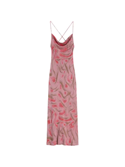 Maccapani Ita cowl-neck backless dress Pink M26E1ACJA060JN02454