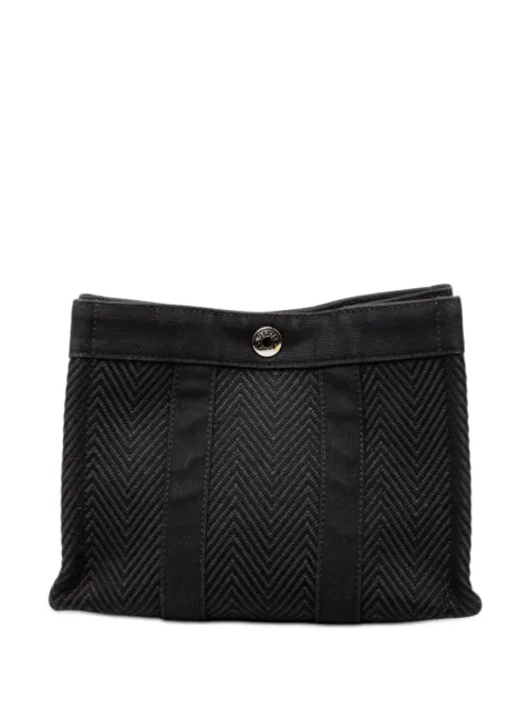 Hermès Pre-Owned 2000-2020 Chevron Canvas Fourre Tout pouch Black HIDNLM9VZR5LU19U