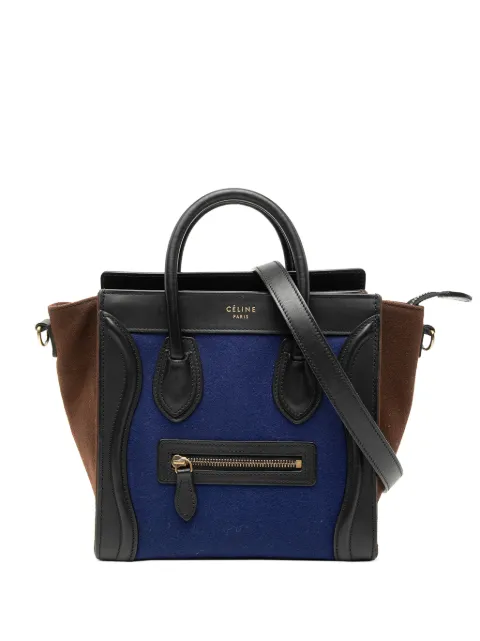 Celine Pre-Owned 2015 Nano Tricolor Felt Luggage Tote satchel Blue 8OPHRAC4LSYO9KM0