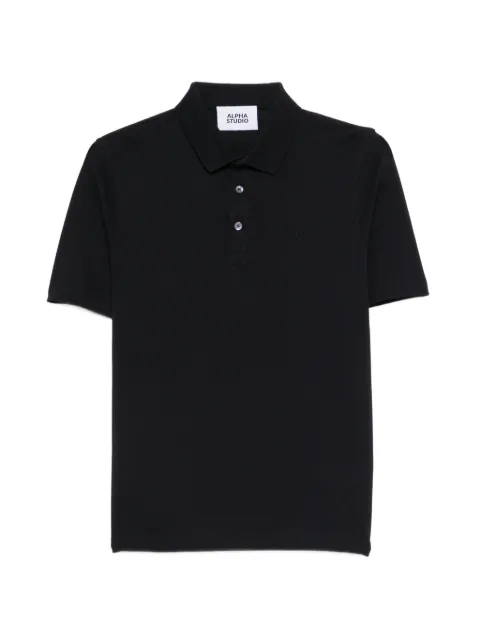 ALPHA STUDIO button polo shirt Black AU5351B