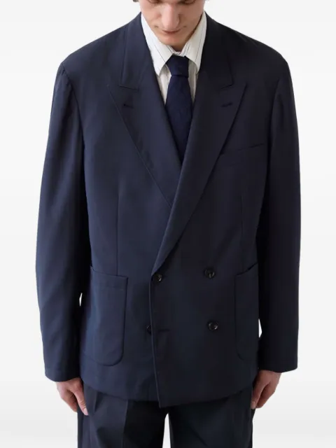 Carter Young Kirk unstructured double-breasted blazer Blue CYSS26001