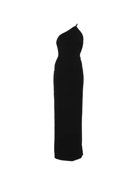 Solace London Alexandra asymmetric-strap maxi dress Black OS47008