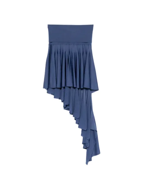 Alaïa ruffled asymmetric mini skirt Blue AA9J2552K177C