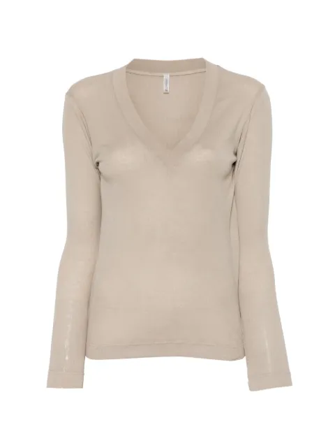 Daniele Fiesoli V-neck long-sleeve T-shirt Neutrals 6361