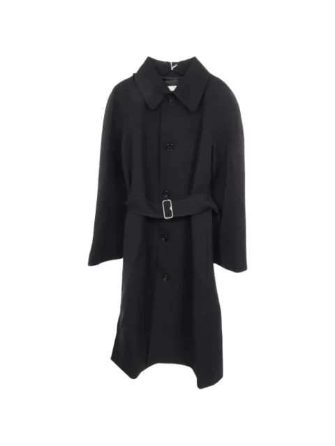 Burberry Pre-Owned 2010s belted wool coat Black 1049889