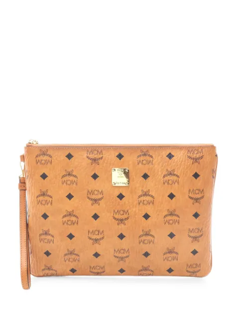 MCM Pre-Owned 2010s Visetos leather clutch bag Brown 1055113