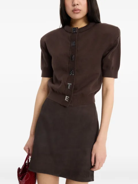 ROTATE BIRGER CHRISTENSEN firm knit short-sleeved cardigan Brown 1161861667
