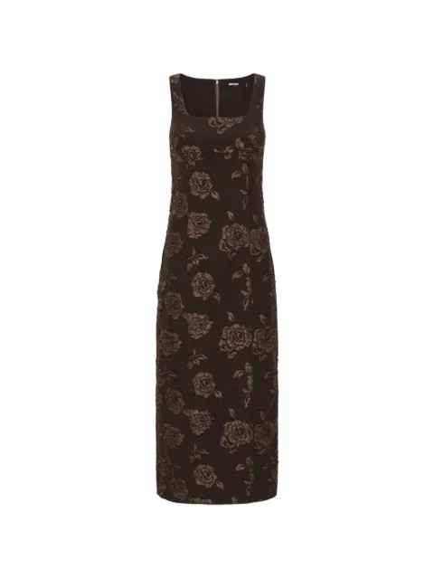 ROTATE BIRGER CHRISTENSEN jacquard sleeveless midi dress Brown 1162581667