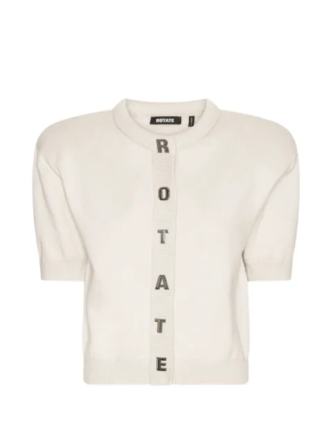 ROTATE BIRGER CHRISTENSEN letter buttoned cardigan Neutrals 1161862690