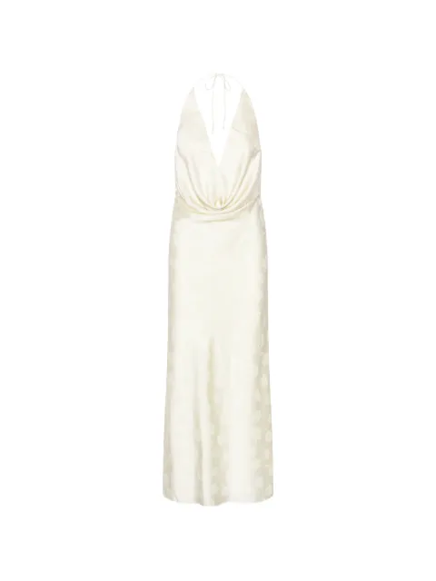 ROTATE BIRGER CHRISTENSEN satin halterneck maxi dress Neutrals 116326857