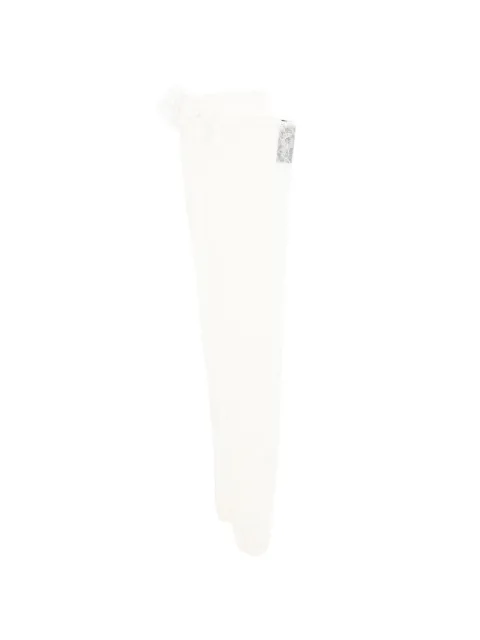 David Koma floral-appliqué stockings White RE26DKSTOCKINGS01