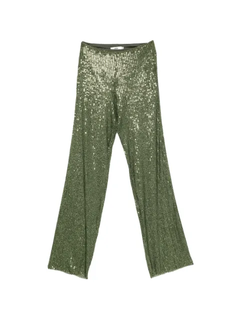SIEDRES sequin-embellished trousers Green WRS26PA03