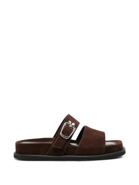 ADRIANNA FERETTI buckle-fastening suede sandals Brown 603926126
