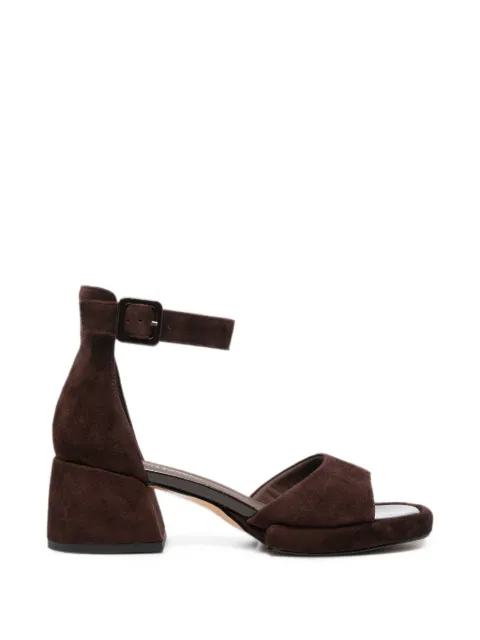 ADRIANNA FERETTI buckle-fastening block-heel sandals Brown 603926138